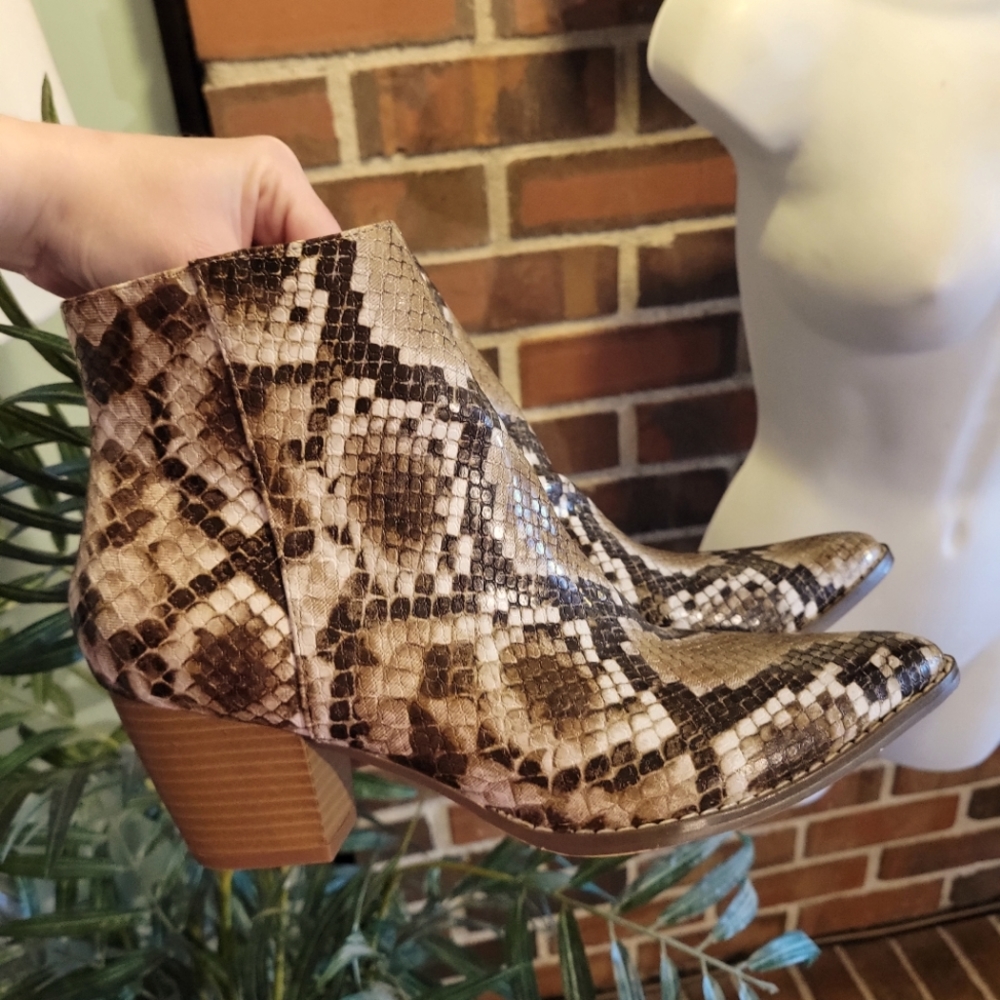 Coconut Snakeskin Boots
